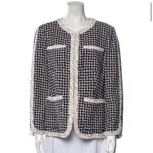Rebecca Taylor ivory & black tweed jacket size 12